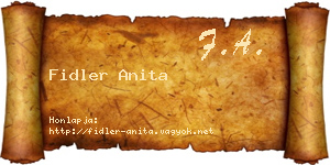 Fidler Anita névjegykártya